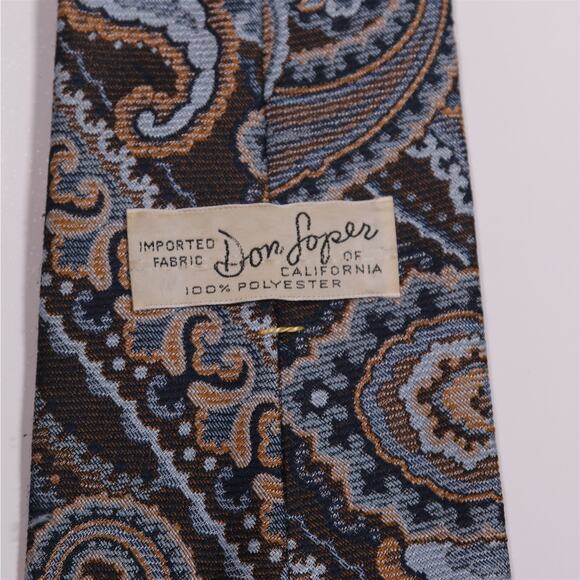 Don Loper of California Vintage 60's 70s Jacquard Paisley Necktie Tie - Picture 5 of 5